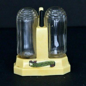 Vintage Art Deco Glass and Plastic Salt and Pepper Shaker